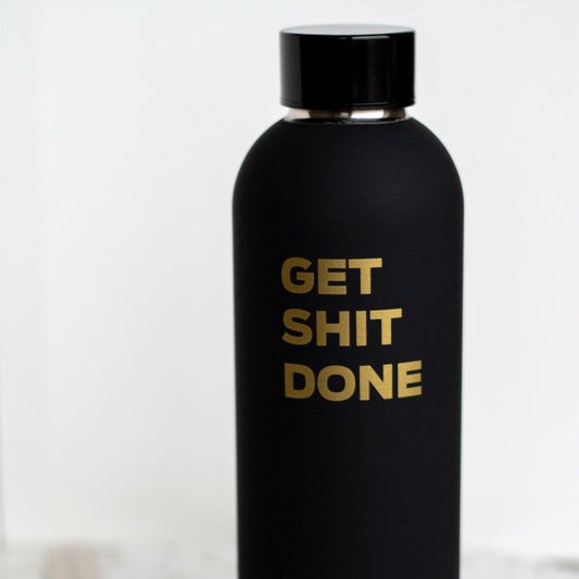 SEIK water bottle / thermos - Get shit done - black 500 ml steel